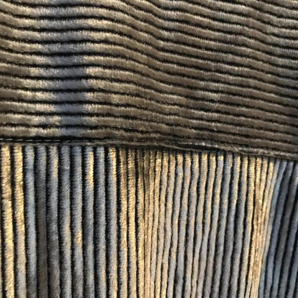 Vtg Jay Y. Ko Studios Silver Corduroy Striped Velvet Button Up Long Sleeve Large - Picture 12 of 14